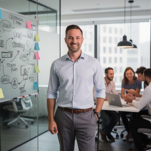 An engaging conference speaker presenting to an audience with attentive participants taking notes.